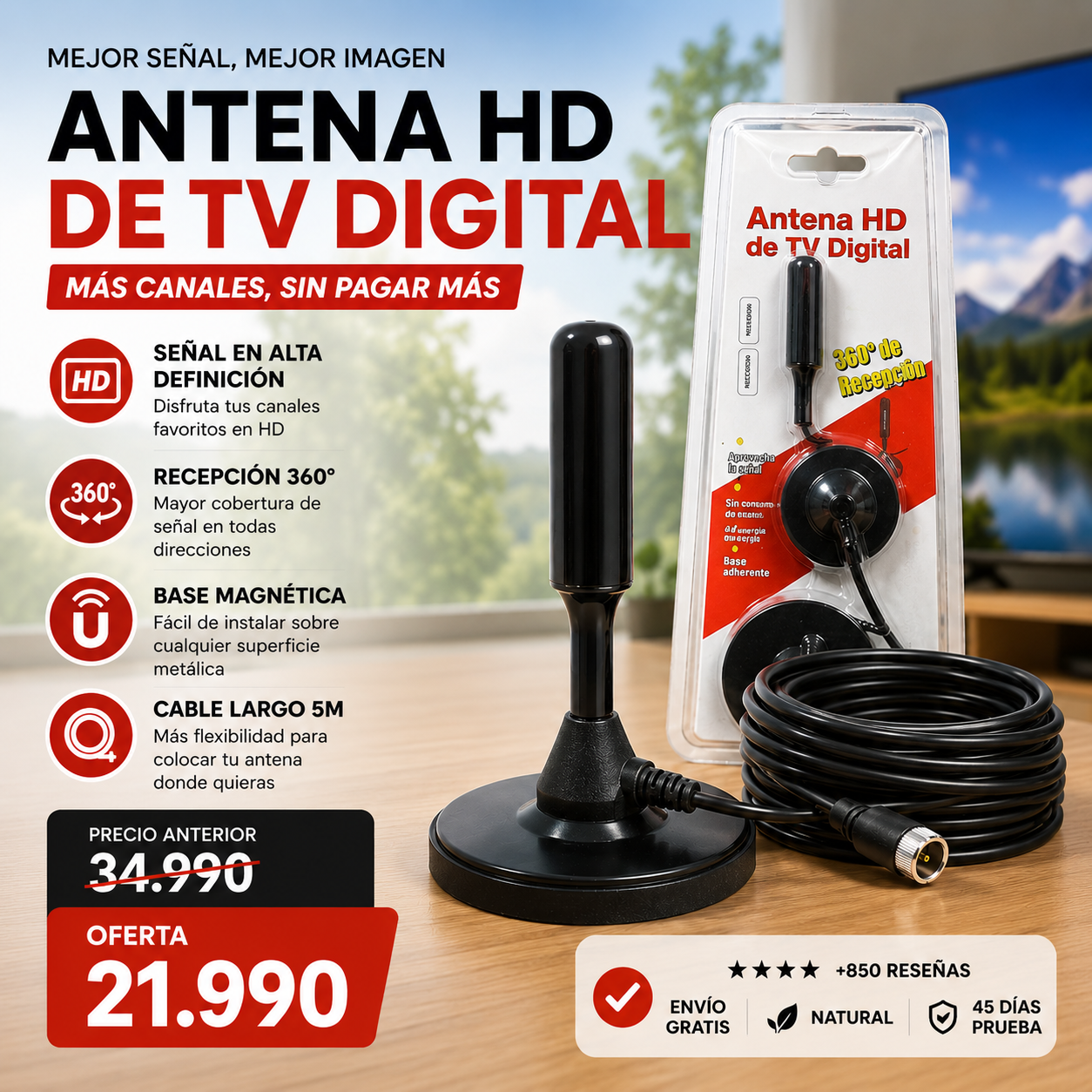 Antena Amplificadora de HDTV